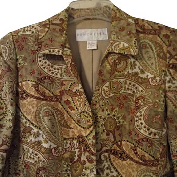Vintage Doncaster Paisley Floral Silk Jacket Size 8 - Picture 14 of 14